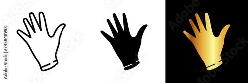 Gloves icon, representing protection and hygiene, this symbol is perfect for applications related to healthcare, laboratories, manufacturing, and more.