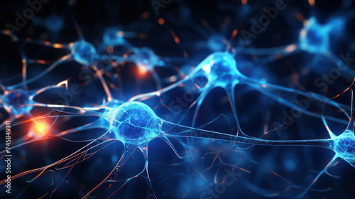 Abstract image of neurons and neural network.