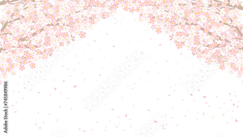満開の桜の背景フレーム cherryblossom background