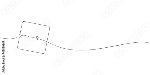 A single line drawing of a arrow key. Continuous line arrow button icon. One line icon. Vector illustration