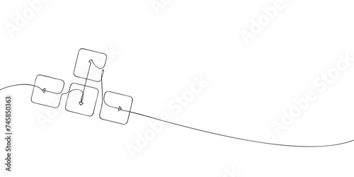 A single line drawing of a arrows key. Continuous line arrows button icon. One line icon. Vector illustration photo