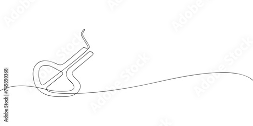 A single line drawing of a Jew's harp. Continuous line vargan icon. One line icon. Vector illustration photo