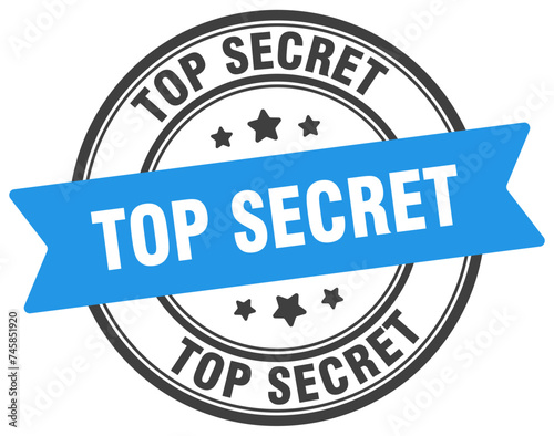 top secret stamp. top secret label on transparent background. round sign