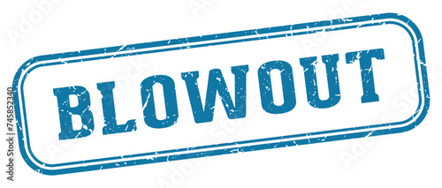 blowout stamp. blowout rectangular stamp on white background