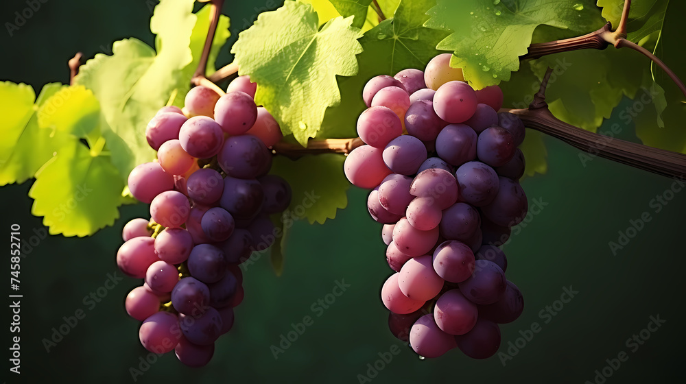 Fototapeta premium Close-up photo of freshly picked grapes, product image