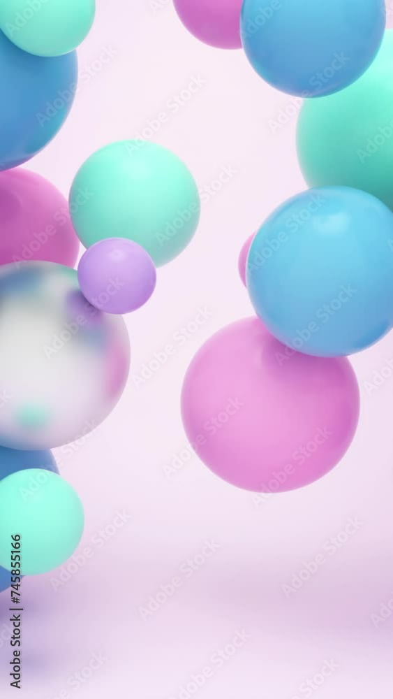 Colorful Floating Balls Vertical 4k Animation Colorful Floating Balls Vertical 4k Animation