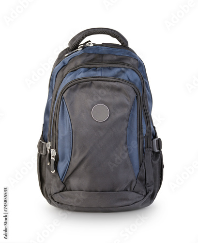 New backpack isolated on white.