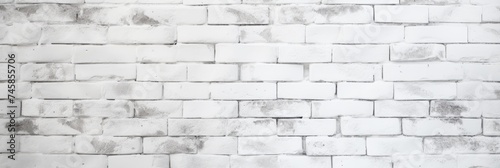 White texture. Retro whitewashed surface of an old brick wall. Rough, worn, uneven painted plaster. White facade background. Design element. web banner.