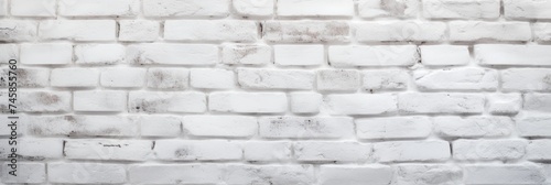 White texture. Retro whitewashed surface of an old brick wall. Rough, worn, uneven painted plaster. White facade background. Design element. web banner.