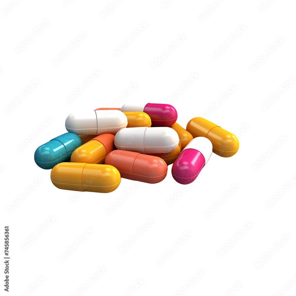 Pills alone isolated on transparent background Pills alone isolated on transparent background