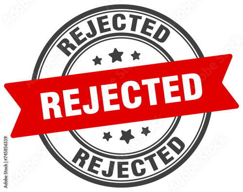 rejected stamp. rejected label on transparent background. round sign