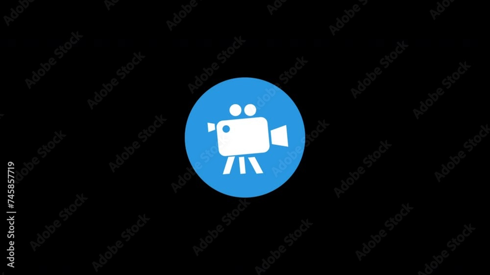 blue camera videos animation icon blue camera videos animation icon