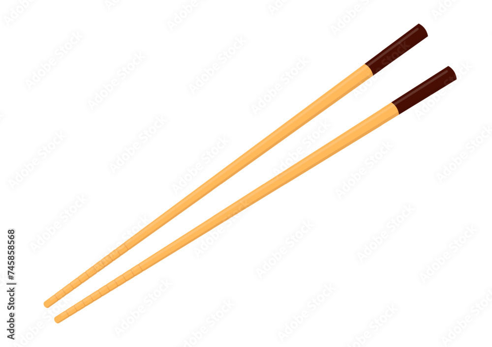 chopsticks vector. chopsticks white background. wallpaper. free space for text. copy space.