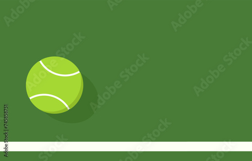 Tennis ball vector. Tennis ball in the field. wallpaper. free space for text. copy space.