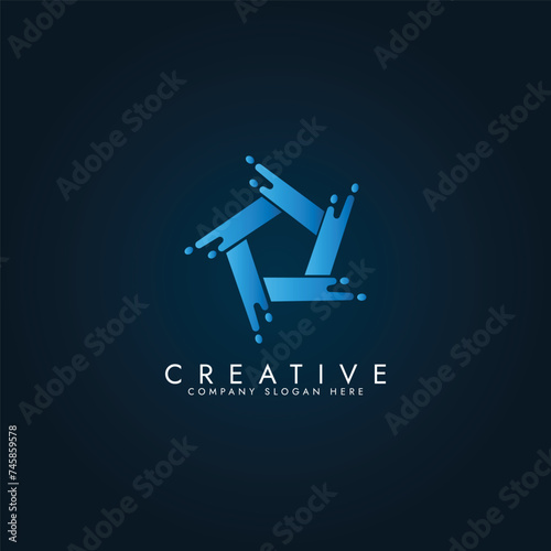 Vector circle blue tornado logo symbol isolated, abstract hurricane logo symbol, typhoon vector illustration	
