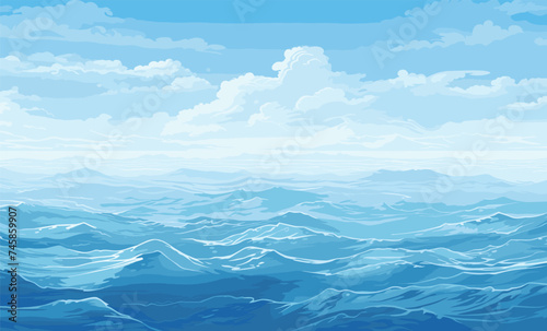 Ocean vector texture wide view