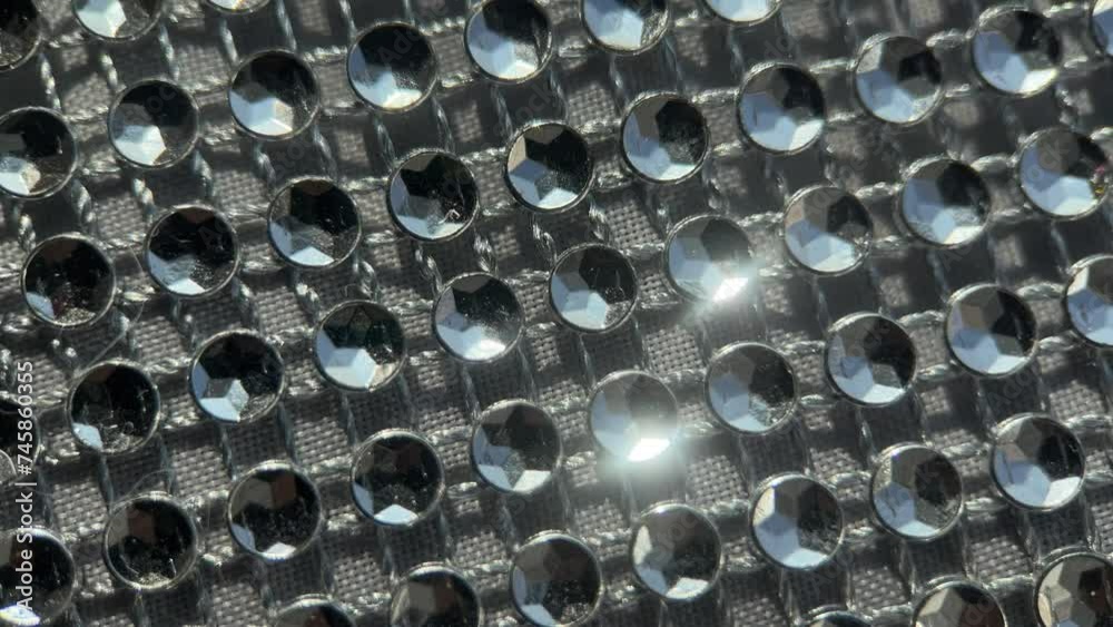 Macro Rotation Crystals Sparkling In The Sun On Fabric Macro Rotation Crystals Sparkling In The Sun On Fabric