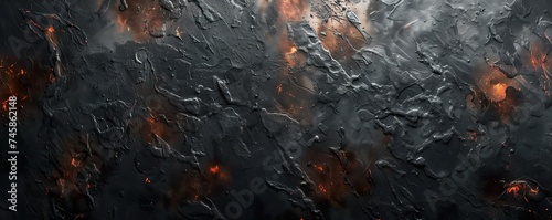 Fiery Black Plaster Wall Texture Background