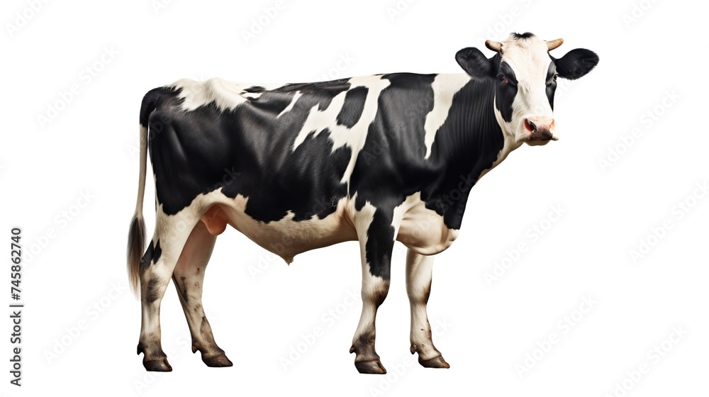 Full body portrait of a Cow isolated on white background