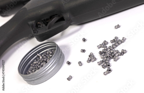 Part of an air rifle ready to receive a pellet