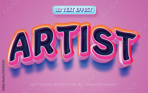 Foto Artist 3d editable text effect style