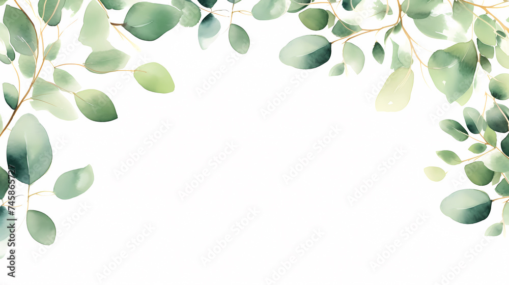 Frame with green leaves Frame with green leaves