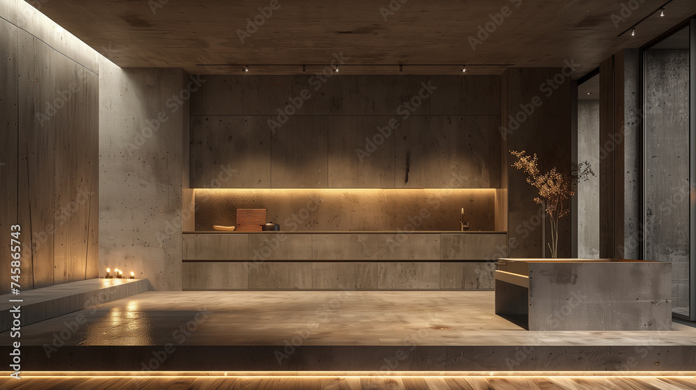Modern kitchen interior. AI generated art illustration. Modern kitchen interior. AI generated art illustration.