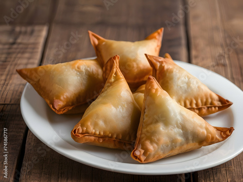 delicious samosa on white plate