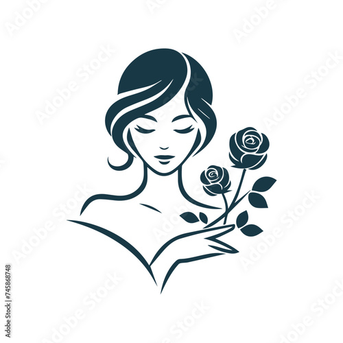 Women Rose Vector illustration Use logo T-shirt