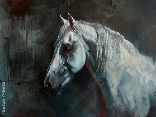 A painting of a horse