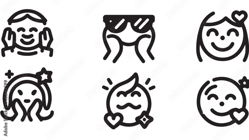 Fototapeta premium FACE ICONS