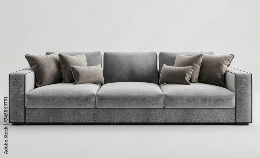 Fototapeta premium gray sofa and gray background walls