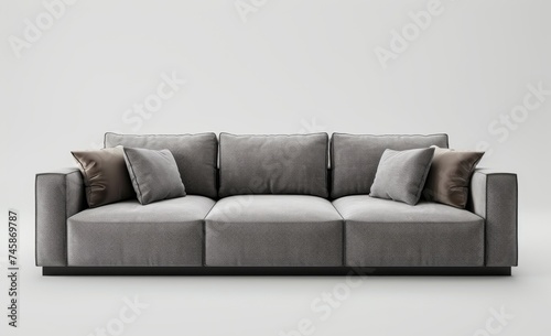 gray sofa and gray background walls