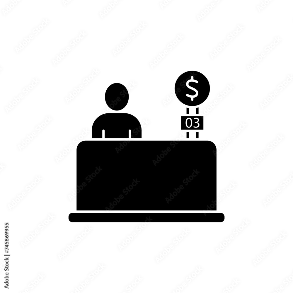 bank counter concept line icon. Simple element illustration. bank counter concept outline symbol design.