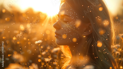 Close-Up of Woman Enjoying Golden Sunset