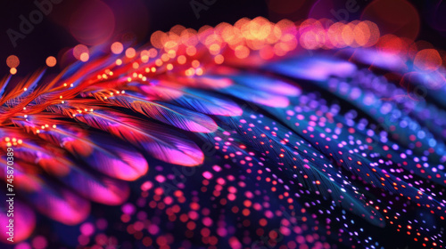 Psychedelic image of a feather, fantastic colors, inner glow © Kondor83