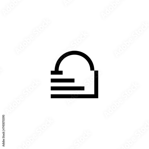 padlock and stairs logo concept vector icon