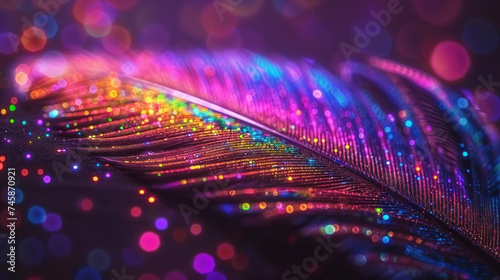 Psychedelic image of phoenix feather, fantastic colors, microscopic © Kondor83