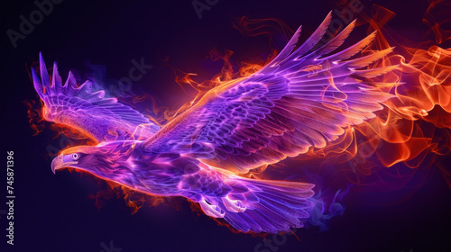 Magical eagle in flight, symbol of power and freedom