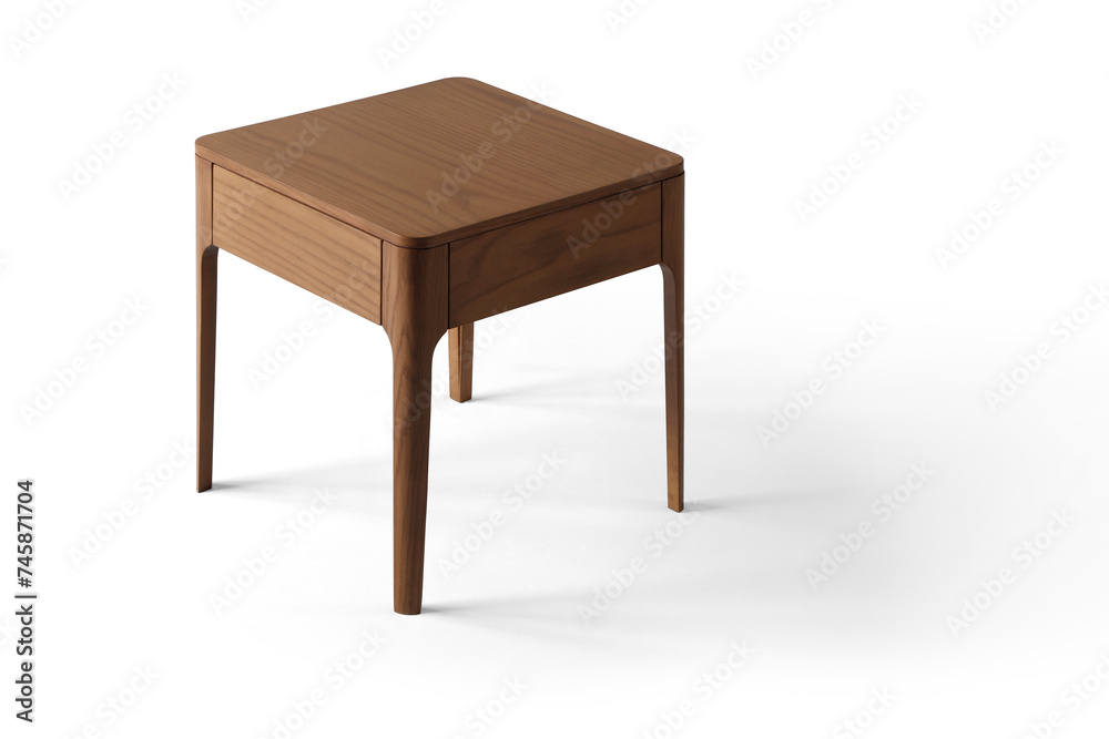 coffee table isolated white background . wooden