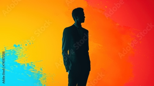 Silhouette Amidst the Dance of Colors