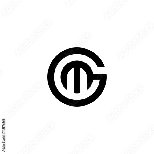 Letter GM or MG with circle concept logo vector icon