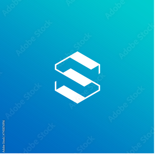 unique letter S and stairs combination logo vector icon