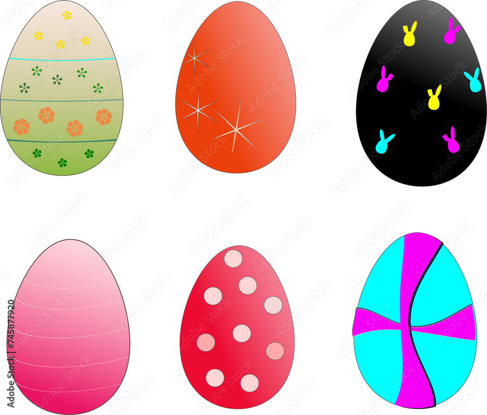 set of easter eggs