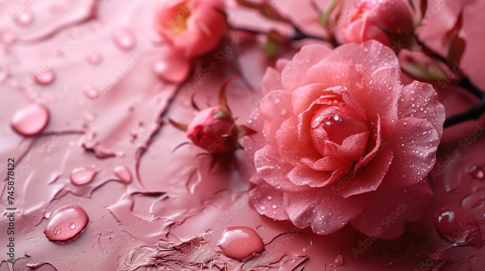 Beautiful flowers on a delicate background with copy space. Romantic background. Wedding invitation. Valentine's Day. Birthday. International Women's Day, Mother's Day concept. Beautiful flowers on a delicate background with copy space. Romantic background. Wedding invitation. Valentine's Day. Birthday. International Women's Day, Mother's Day concept.