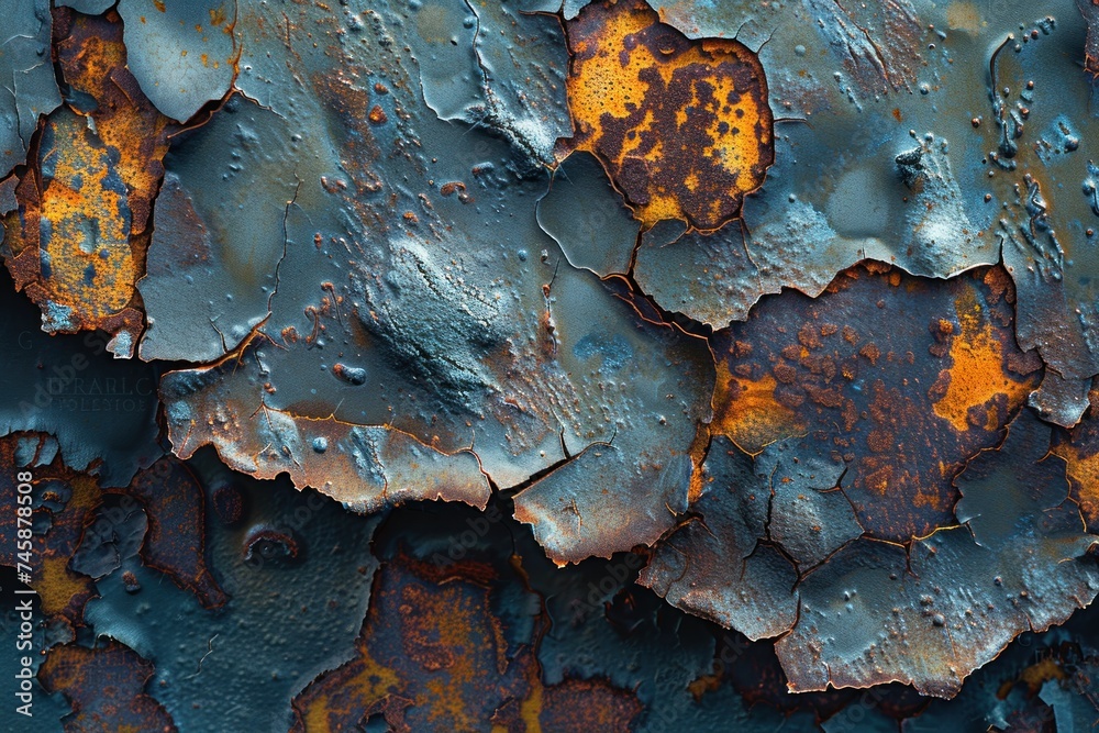 Detailed microscopic view of rust on metal showcasing texture and patterns Detailed microscopic view of rust on metal showcasing texture and patterns