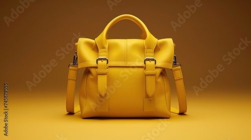 Golden Elegance: A Luxurious Yellow Bag Illuminated in Radiant Glow