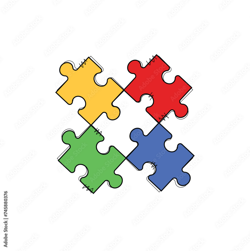 Autism puzzle pieces vector Autism puzzle pieces vector