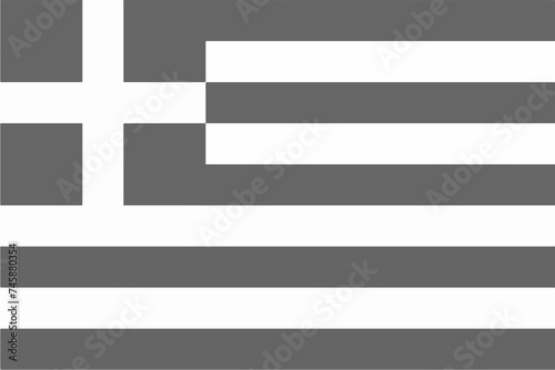 Yunani or greece flag original black and white