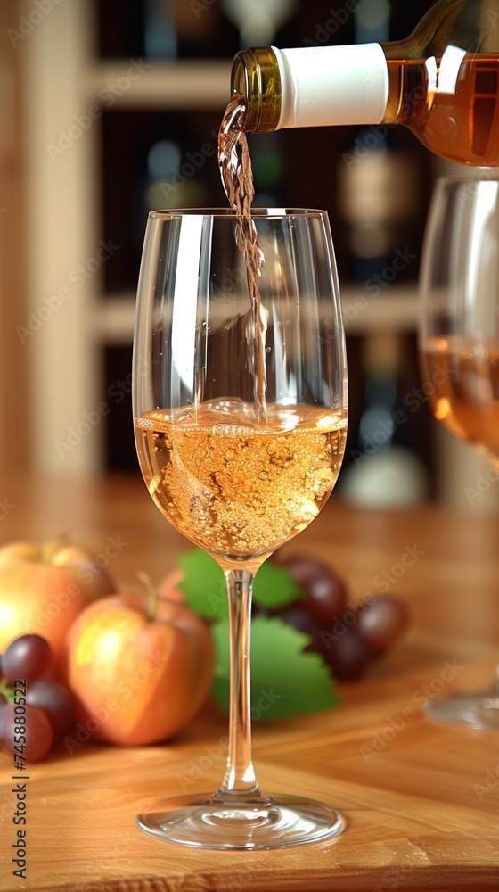 Golden Pour: A Captivating Moment of Wine Elegance